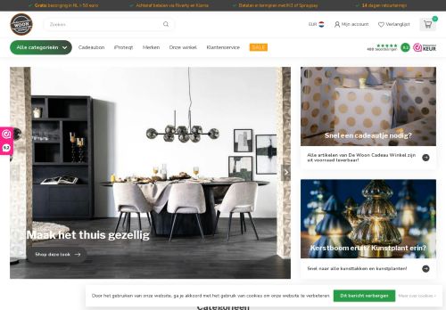 Screenshot van dewoonwinkel.nl
