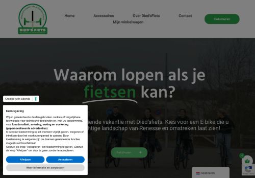 Screenshot van diedsfietsverhuur.nl