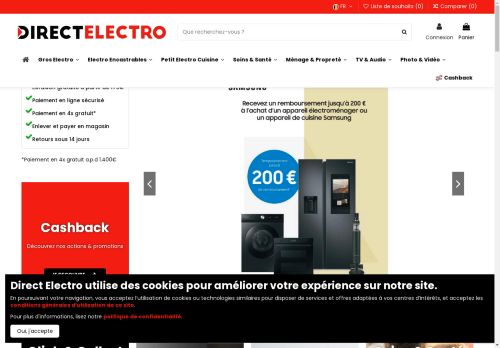 Screenshot van directelectro.be