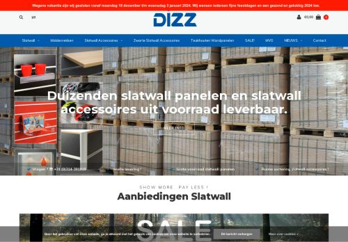 Screenshot van dizz.nl