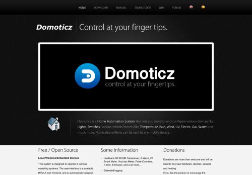 Screenshot van domoticz.com