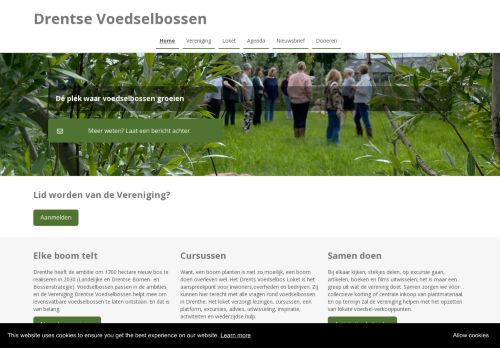 Screenshot van drentsevoedselbossen.nl