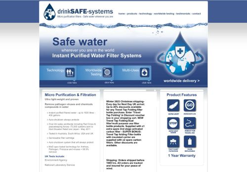 Screenshot van drinksafe-systems.co.uk