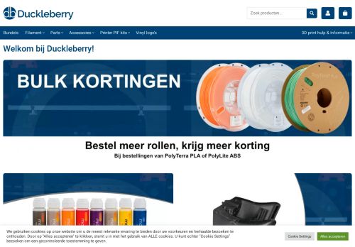 Screenshot van duckleberry.nl