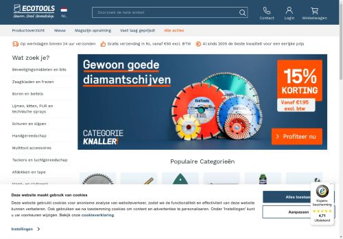 Screenshot van ecotools.nl