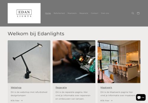 Screenshot van edanlights.nl