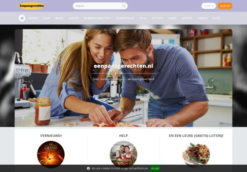 Screenshot van eenpansgerechten.nl
