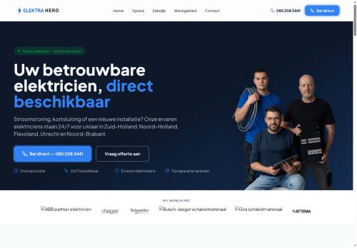 Screenshot van elektrahero.nl