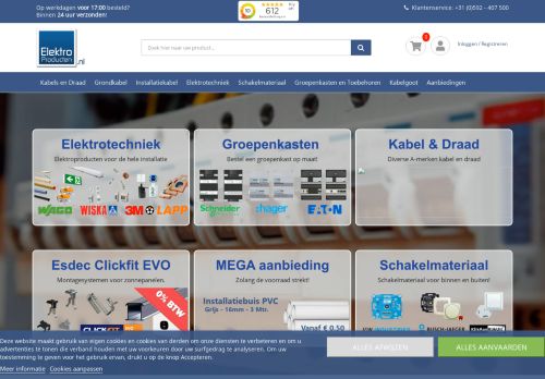 Screenshot van elektroproducten.nl