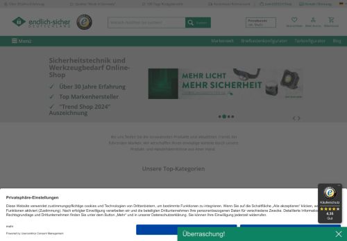 Screenshot van endlich-sicher.de