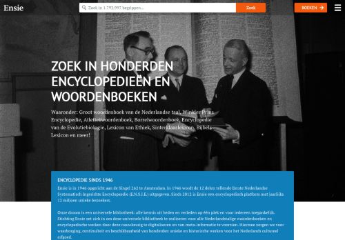 Screenshot van ensie.nl