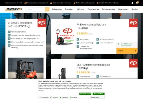 Screenshot van equipment4u.nl