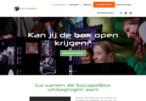 Screenshot van escapebox.nl