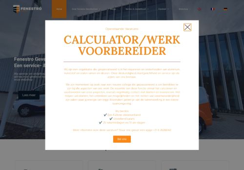 Screenshot van fenestrogevelbeheer.nl