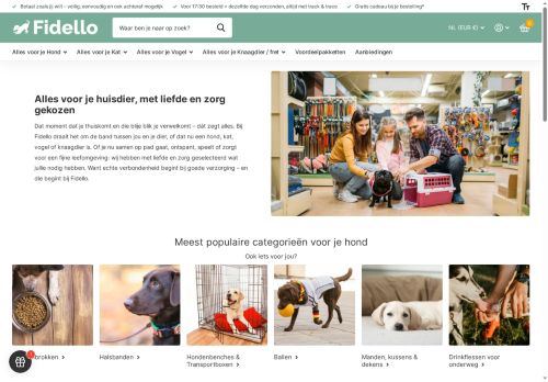 Screenshot van fidello.nl