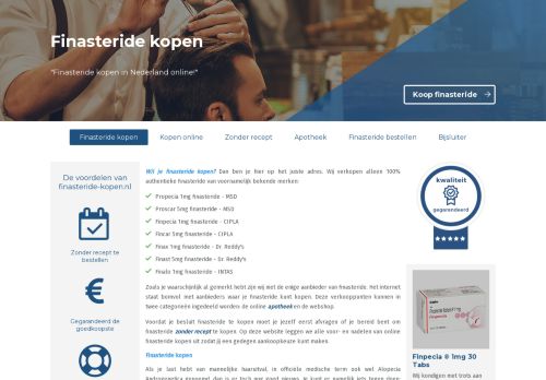 Screenshot van finasteride-kopen.nl