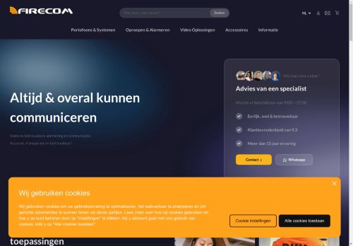 Screenshot van firecom.nl