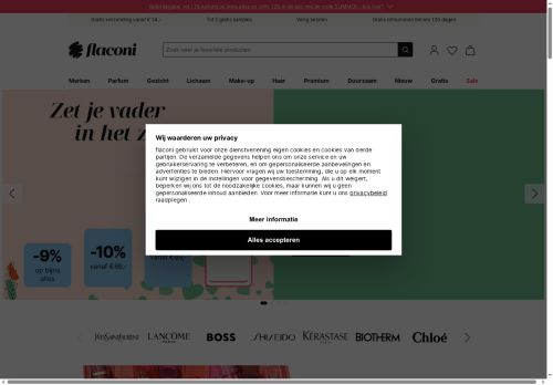 Screenshot van flaconi.nl
