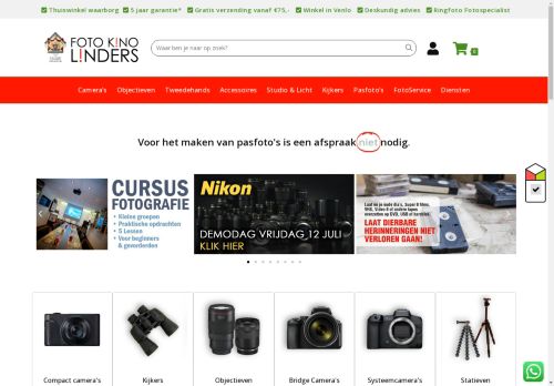 Screenshot van fotokinolinders.nl