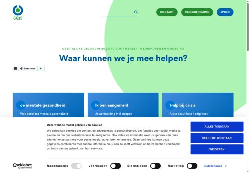 Screenshot van ggze.nl