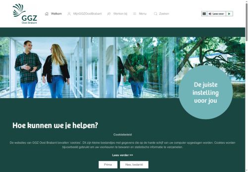 Screenshot van ggzoostbrabant.nl