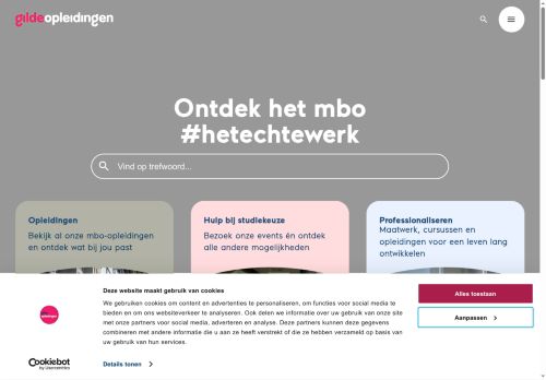 Screenshot van gildeopleidingen.nl