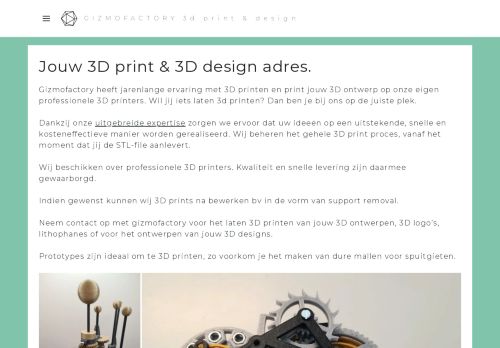Screenshot van gizmofactory.nl