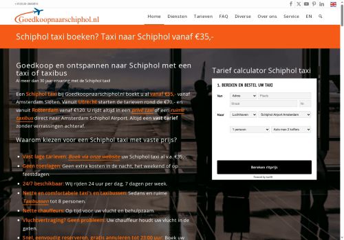 Screenshot van goedkoopnaarschiphol.nl