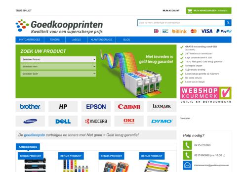 Screenshot van goedkoopprinten.nl
