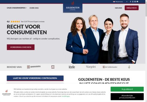 Screenshot van goldenstein.nl