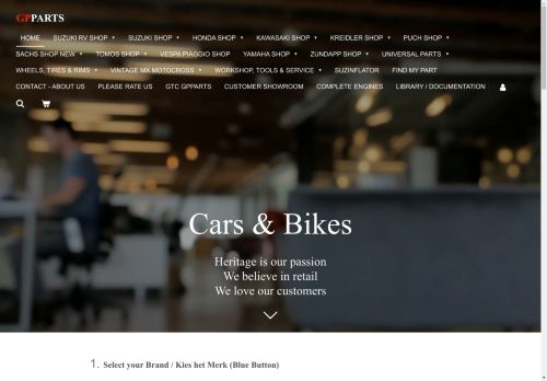 Screenshot van gpparts.nl