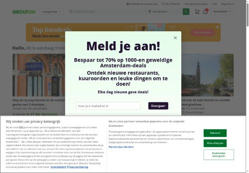 Screenshot van groupon.nl