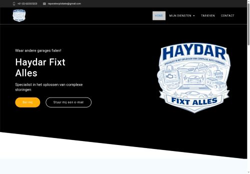 Screenshot van haydarfixtalles.nl