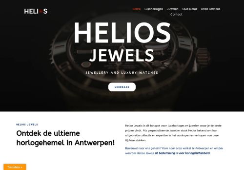 Screenshot van www.heliosjewels.eu