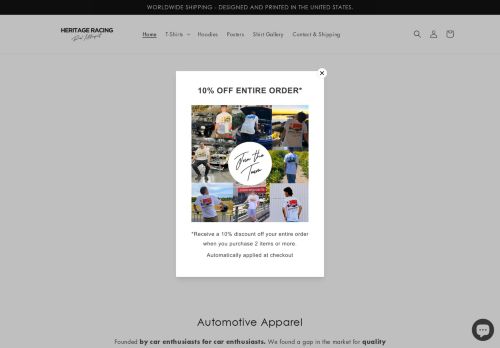 Screenshot van heritageracing.shop