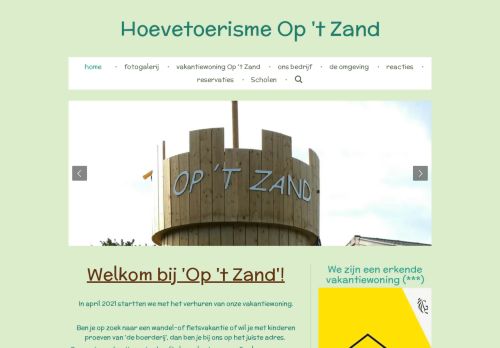 Screenshot van hoevetoerismeoptzand.be