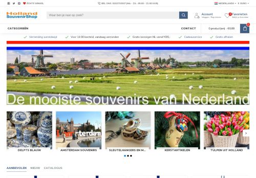 Screenshot van hollandsouvenirshop.nl