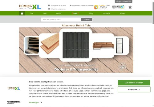 Screenshot van homingxl.nl