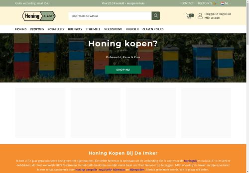 Screenshot van honingdirect.nl
