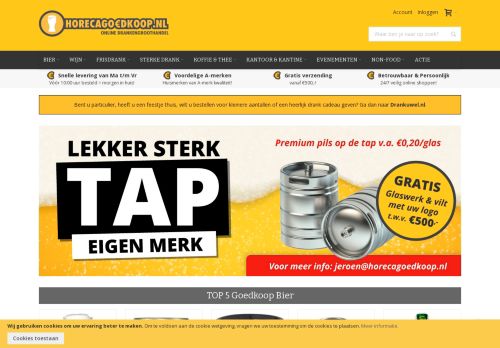 Screenshot van horecagoedkoop.nl