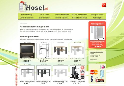 Screenshot van hosel.nl