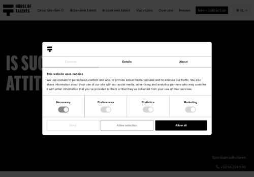 Screenshot van houseoftalents.be