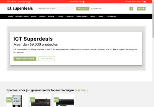 Screenshot van ictsuperdeals.nl