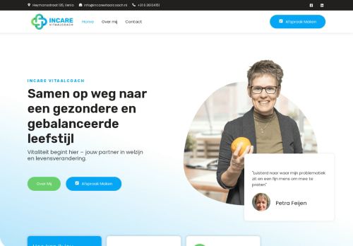 Screenshot van incarevitaalcoach.nl