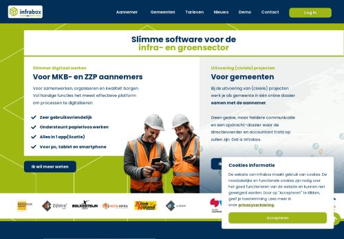 Screenshot van infrabox.nl