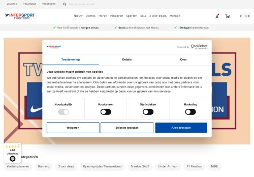 Screenshot van intersporttwinsport.nl