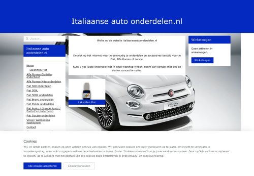 Screenshot van italiaanseautoonderdelen.nl