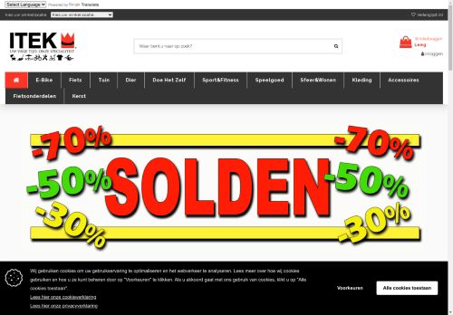 Screenshot van itek-webwinkel.be