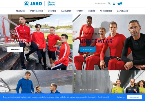 Screenshot van jakosportkleding.nl