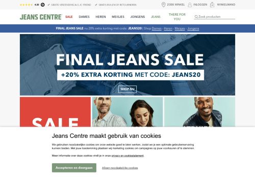 Screenshot van jeanscentre.nl